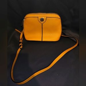 Anne Klein leather crossbody.Beautiful mustard yellow leather purse